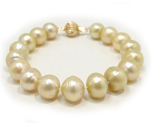 Light Golden South Sea Pearl Bracelet