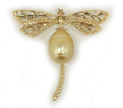 Golden South Sea Pearl Brooch