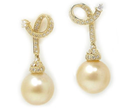 Golden South Sea Pearl Earrings