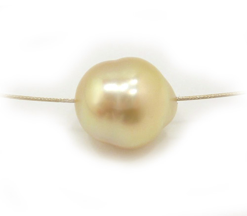 Solitaire Golden South Sea Pearl Neck Wire Necklace 