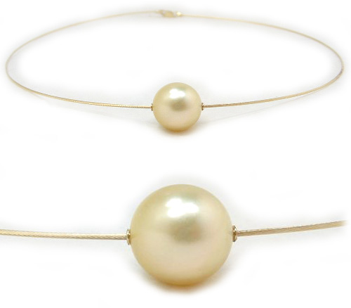 Solitaire Golden South Sea Pearl Necklace