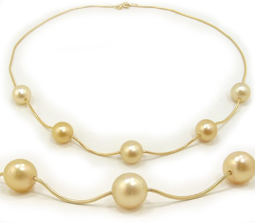 Golden South Sea Pearl Necklace, Golden South Sea Pearls