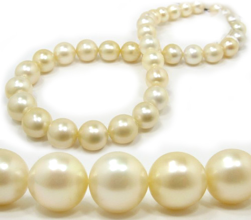 Golden South Sea Pearl Necklace, Golden South Sea Pearls, Discount Pearl Jewelry 