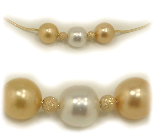 South Sea Pearl Necklace, Golden South Sea Pearls,White South Sea Pearls