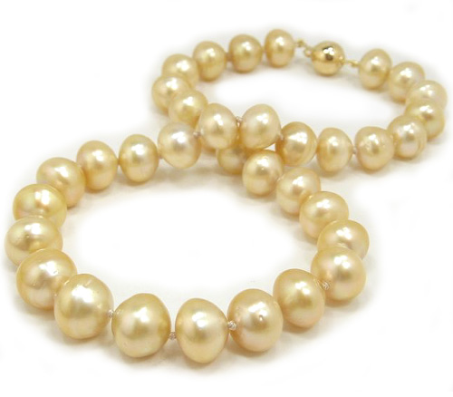 Golden South Sea Pearl Necklace, Golden South Sea Pearls, Discount Golden South Sea Pearl Jewelry