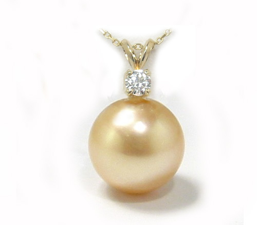 Golden South Sea Pearl Pendant, Golden South Sea Pearls, Discount Pearl Jewelry 
