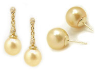 golden south sea pearl earrings