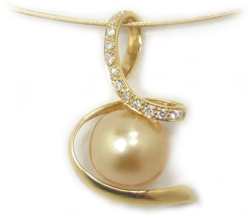 Golden South Sea Pearl Pendant, Golden South Sea Pearls, Discount Pearl Jewelry