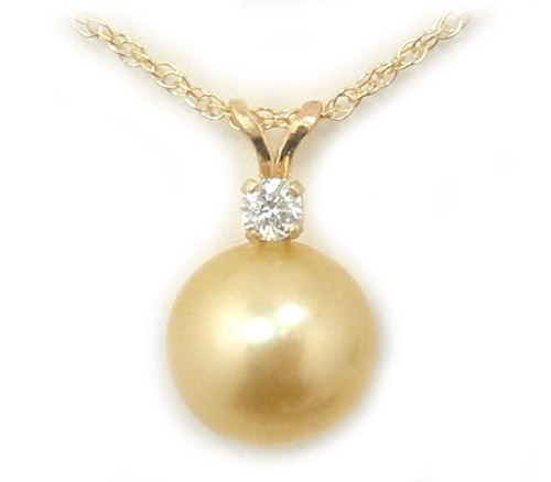 Golden South Sea Pearl Pendant, Golden South Sea Pearls, Discount Pearl Jewelry 