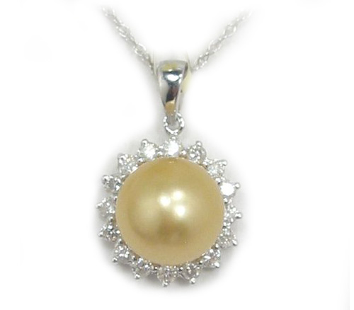 Golden South Sea Pearl Pendant, Golden South Sea Pearls, Discount Pearl Jewelry