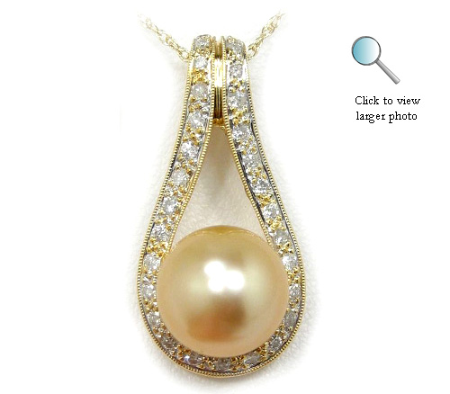 Golden South Sea Pearl Pendant, Golden South Sea Pearls, Discount Pearl Jewelry