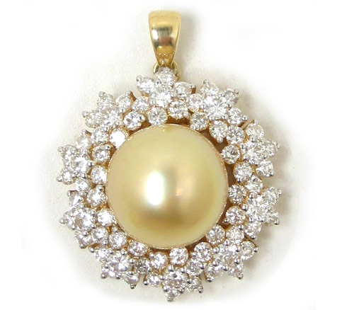 Golden South Sea Pearl Pendant, Golden South Sea Pearls, Discount Pearl Jewelry