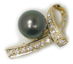Black Pearl Brooch, Tahitian Pearl