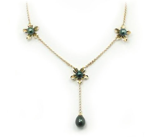 Wavy Bead Tahitian Pearl Necklace