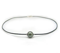 Tahitian Pearl Leather Necklace