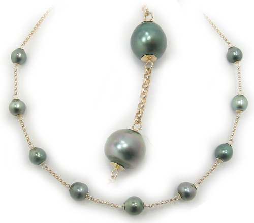 Tincup Tahitian Pearl Necklace