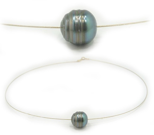 Baroque Tahitian Pearl Solitaire Necklace
