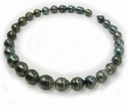 Circle Tahitian Black Pearl Necklace