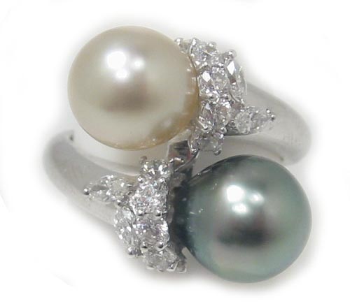 Tahitian Pearl Ring, Tahitian Black Pearl Ring, Discount Tahitian Pearl Jewelry