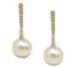Diamond and South Sea Pearl Earrings