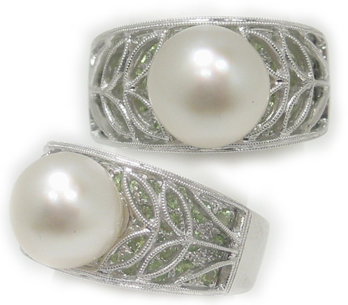South Sea Pearl Ring, White South Sea Pearls, Discount White South Sea Pearl Jewelry