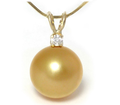 Golden South Sea Pearl Pendant, Golden South Sea Pearls, Discount Pearl Jewelry 