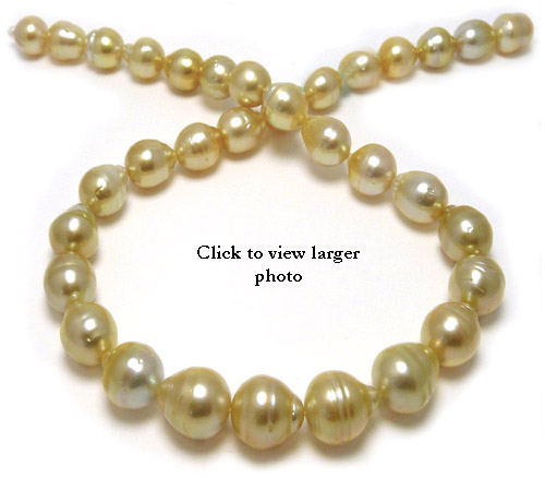 Circle Golden South Sea Pearl Necklace