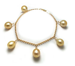 Charm Style Golden South Sea Pearl Bracelet