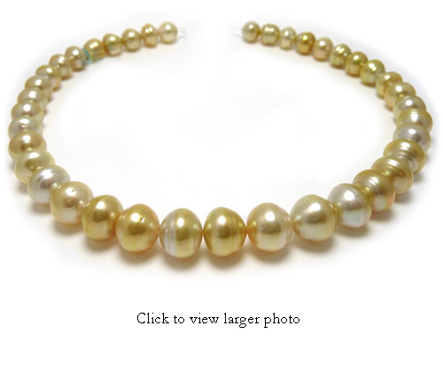 Circle Golden South Sea Pearl Necklace