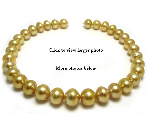 Deep Golden South Sea Pearl Necklace