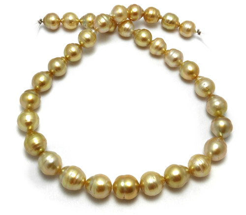Deep golden South Sea pearl necklace