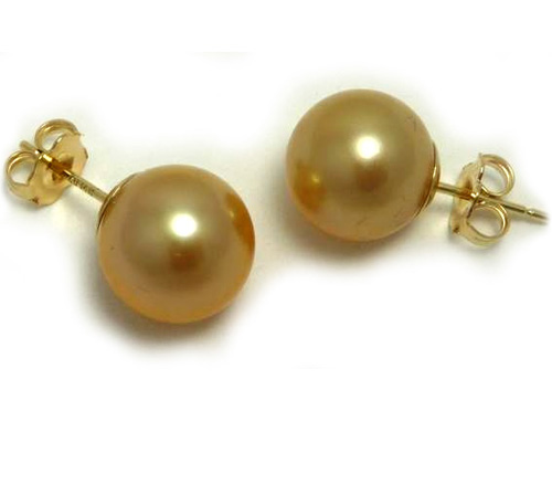 Deep Golden South Sea Pearl Studs