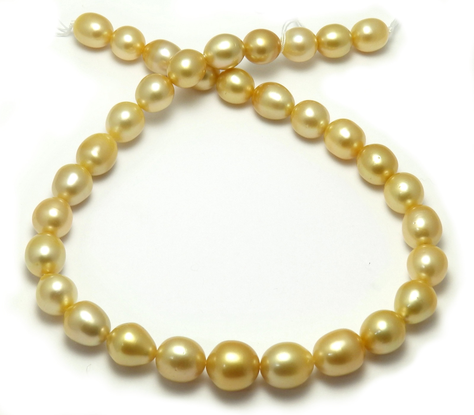 Discounted Golden South Sea Pearl Necklace with Oval/Drop Pearls