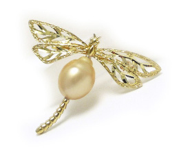 Golden South Sea Pearl Brooch