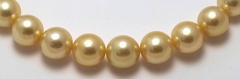 Round 15mm golden South Sea pearl necklace