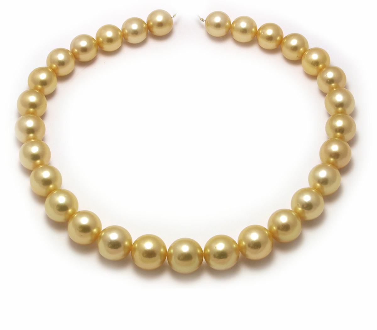 Large Golden South Sea Pearl Necklace with a 15mm Gold Pearls