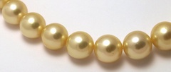 Round 15mm golden South Sea pearl necklace