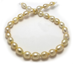 14mm Golden South Sea Pearl Necklace