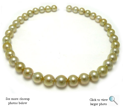 Oval Golden South Sea Pearl Necklace