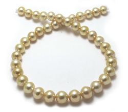 Off-round Golden Pearl Necklace