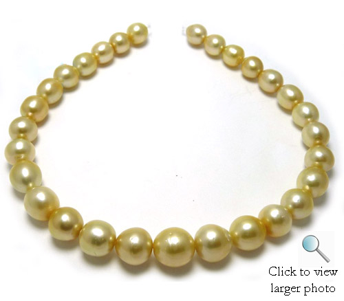 Circle Golden South Sea Pearl Necklace