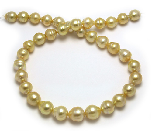 Medium golden South Sea pearl necklace
