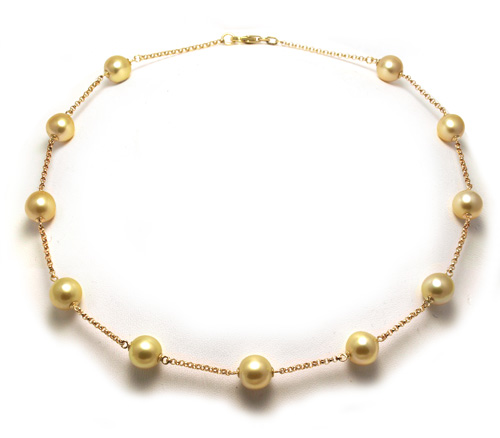 Tincup golden South Sea pearl necklace