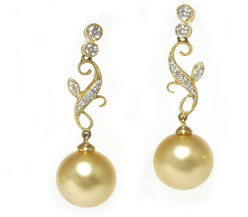 Golden South Sea Pearl Earrings