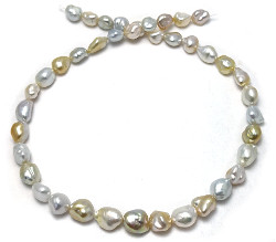 White and Golden South Sea Keshi Pearl Necklace