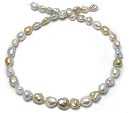 Keshi White and golden South Sea pearl necklace