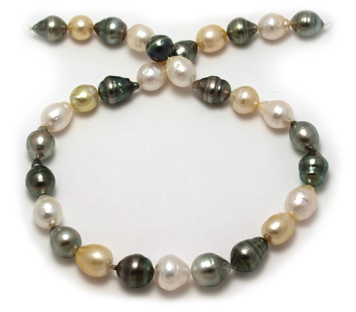 Multi Color South Sea Pearl necklace with Black Pearls