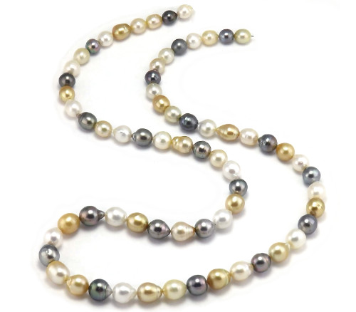 Multi Color South Sea Pearl and Tahitian Pearl necklace