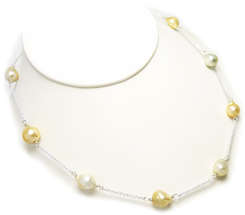 Tincup Sterling Silver South Sea Pearl Necklace