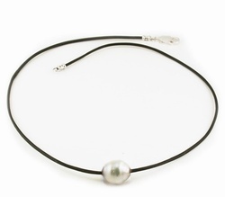 South Sea Pearl Leather Necklace